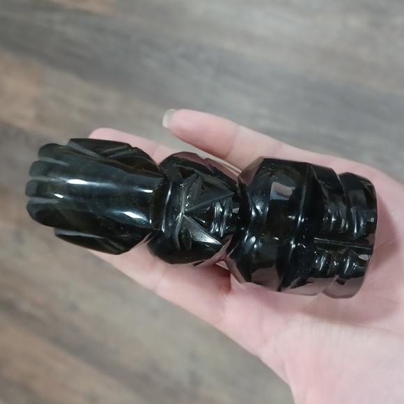 1950s Small Vintage Obsidian Aztec Mayan Idol Figure